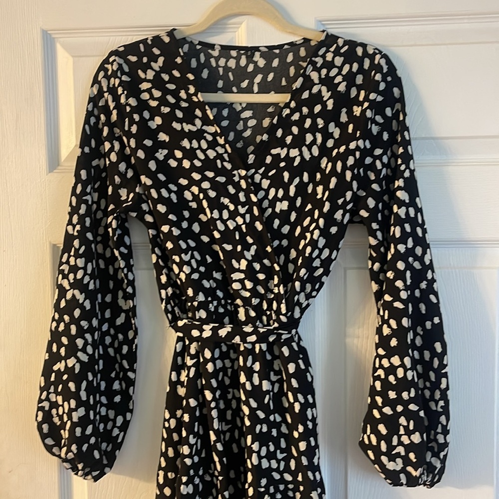 Women’s Maxi Dress - V Neck - Faux Wrap Tie